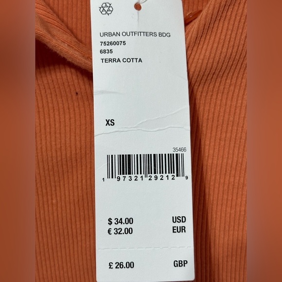 NWT - BDG Urban Outfitters Womens Button Up Henley Rust - XS - Picture 7 of 8